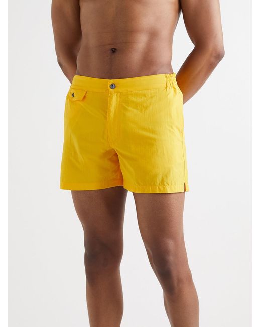 Slowear Yellow Slim-Fit Mid-Length Swim Shorts for men