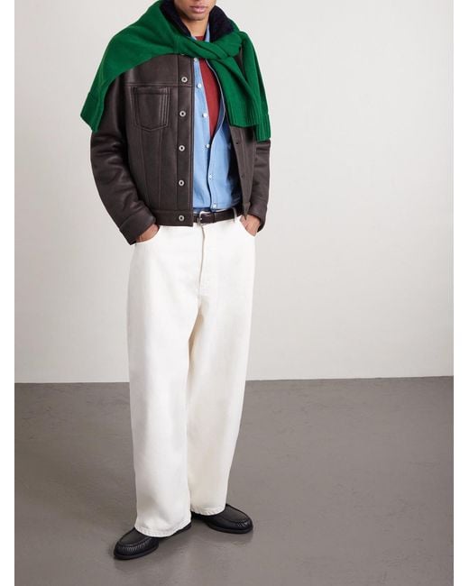 Loewe Black Shearling Trucker Jacket for men