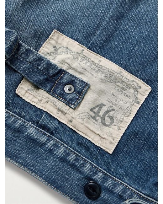 Kapital Blue Thunderbird Panelled Denim Blouson Jacket for men