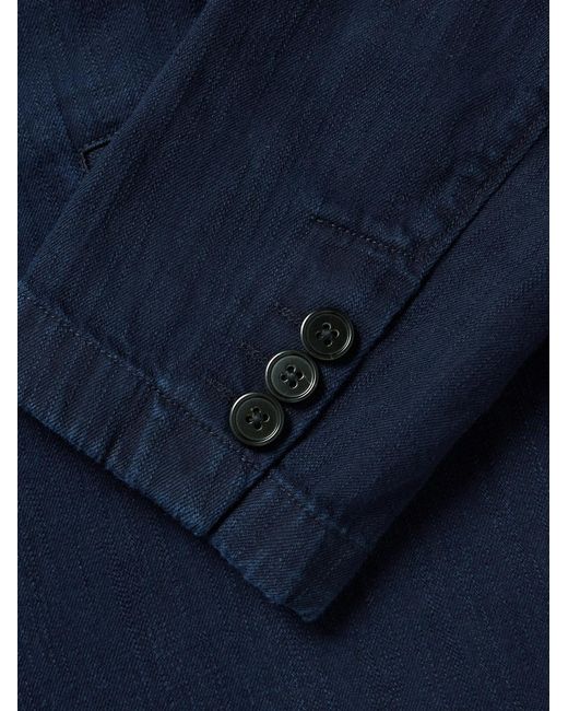 Theory Blue Clinton Cotton And Linen-Blend Blazer for men