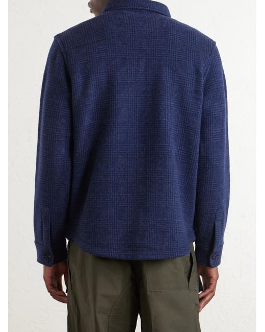 Polo Ralph Lauren Blue Checked Wool-Blend Shirt for men