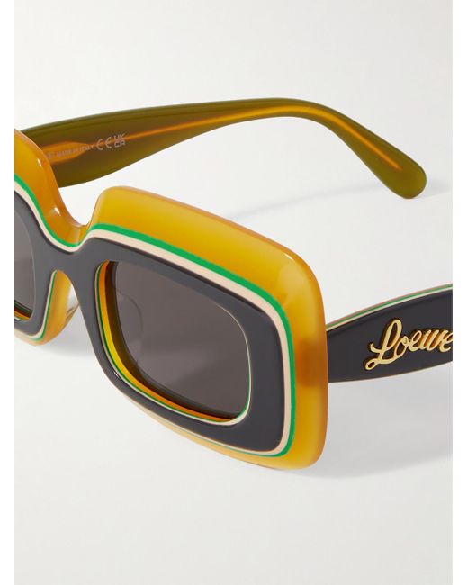 Loewe Black Paula's Ibiza Rectangle-frame Acetate Sunglasses for men