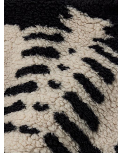 Kapital Black Bone Boa Reversible Printed Fleece And Nylon Jacket for men