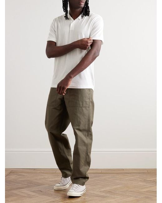 James Perse White Cotton-Jersey Polo Shirt for men