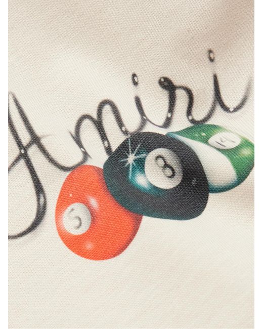 Amiri Pool Cue T-Shirt aus Baumwoll-Jersey mit Logoprint in Natural für Herren