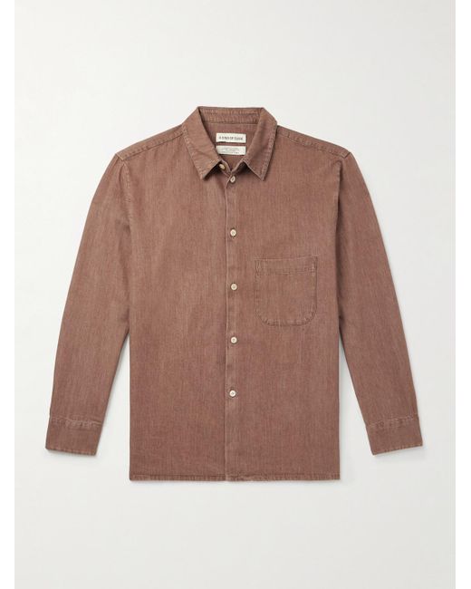 A Kind Of Guise Brown Gusto Denim Shirt for men