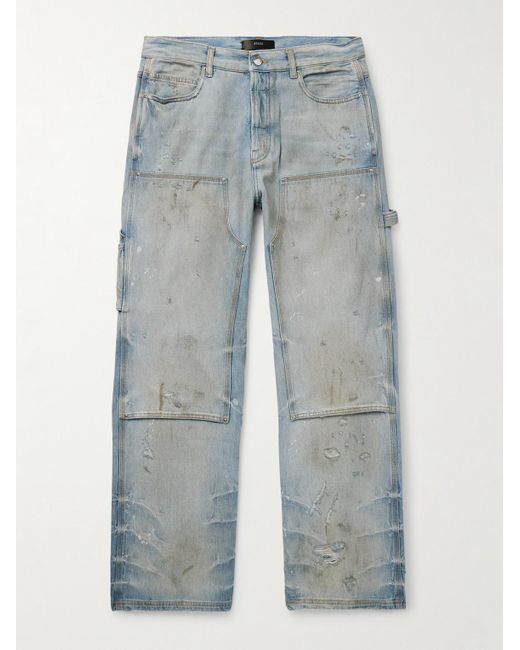 Amiri Carpenter gerade geschnittene Jeans in Distressed-Optik in Blue für Herren