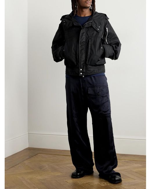 Dries Van Noten Black Tech-Twill Parka for men