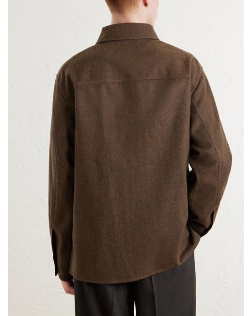 Jil Sander Brown Virgin Wool Overshirt for men