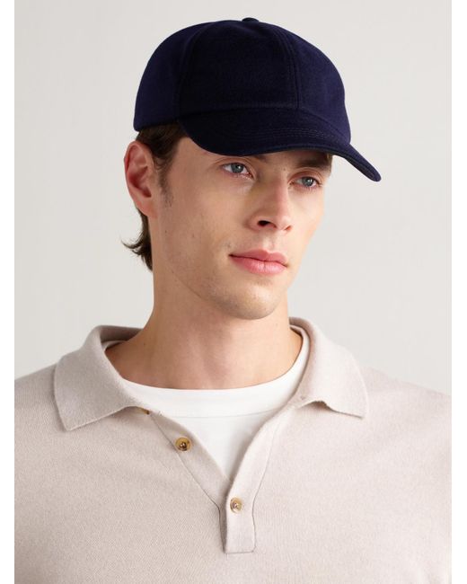 Sease Blue Cashmere Baseball Cap for men
