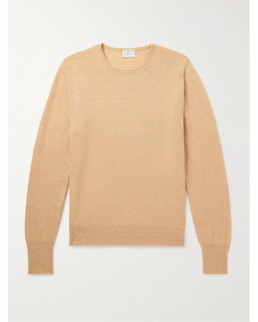 Kingsman Natural Slim-Fit Cashmere And Linen-Blend Sweater for men