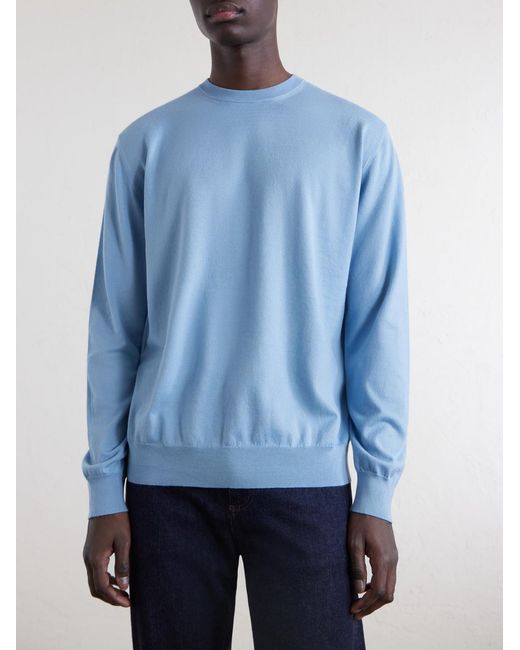 Boglioli Blue Cotton-Jersey Sweater for men