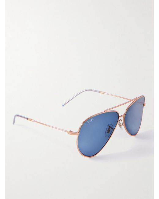 Ray-Ban Blue Aviator-style Gold-tone Sunglasses for men