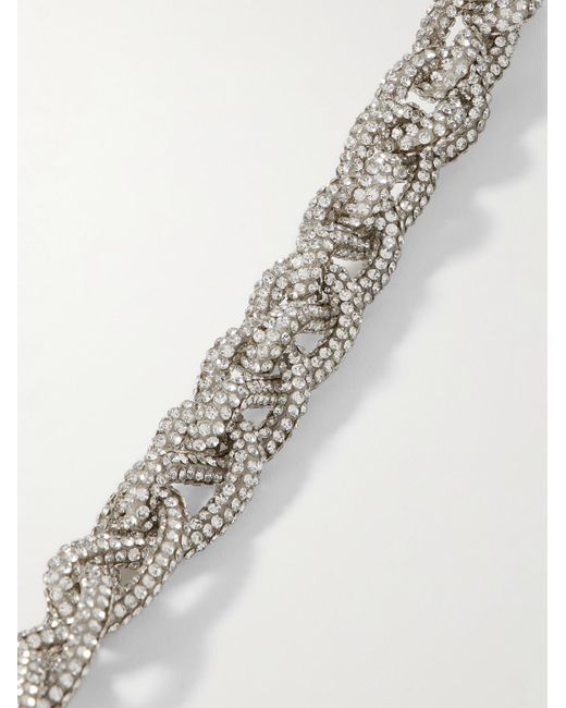 Acne Natural Silver-tone Crystal Bracelet for men