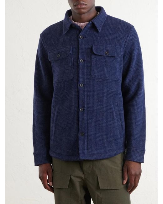 Polo Ralph Lauren Blue Checked Wool-Blend Shirt for men