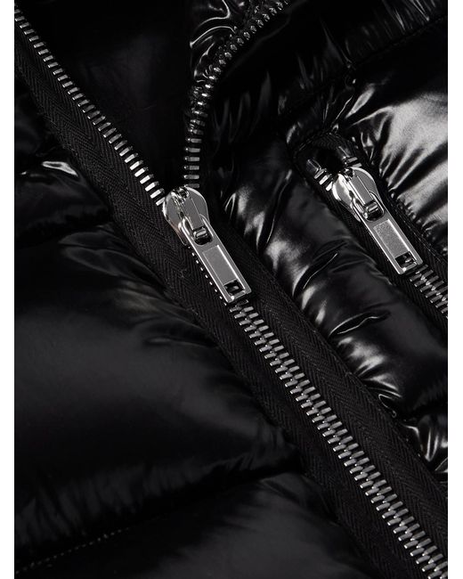 Rick Owens Black Quilted Glossed-Shell Hooded Down Jacket for men
