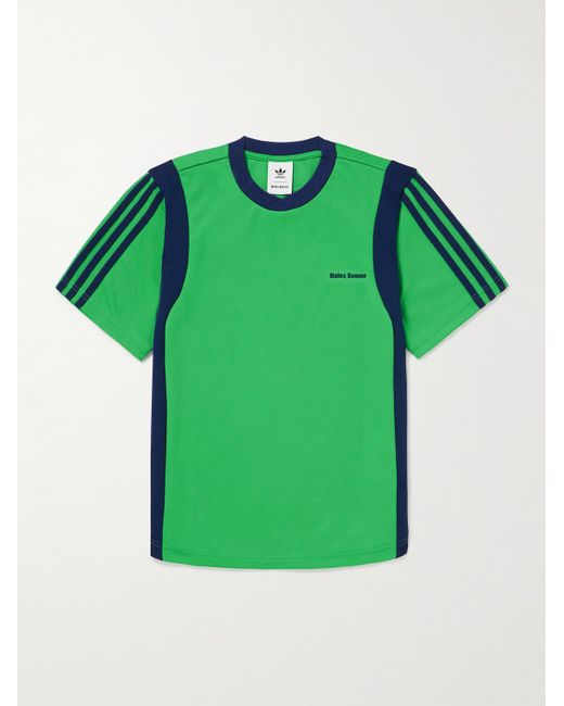 Adidas Originals Wales Bonner T-Shirt aus recyceltem Stretch-Jersey mit Streifen aus Webband in Green für Herren