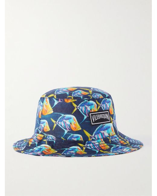 Vilebrequin Boheme Logo-appliquéd Printed Linen Bucket Hat in Blue for ...