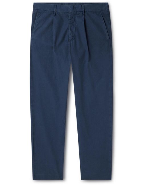 NN07 Blue Frey 1856 Tapered Cotton-blend Twill Trousers for men