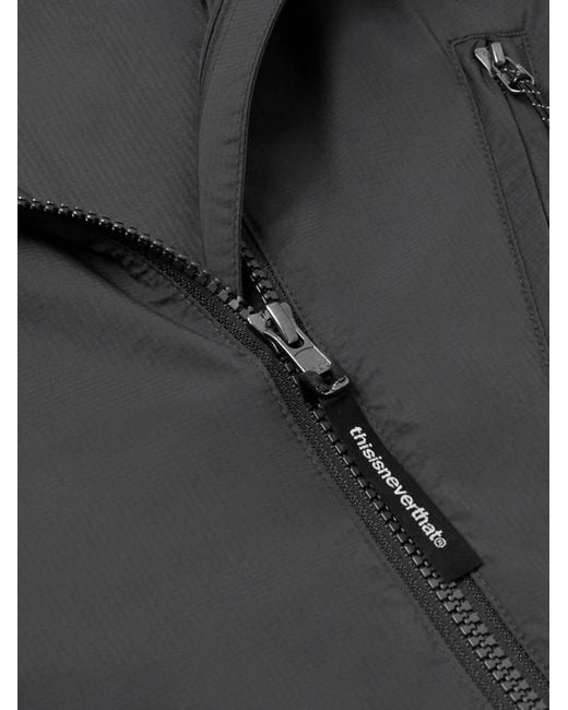 Thisisneverthat Black Logo-appliquéd Pertex® Quantum Air Half-zip Jacket for men