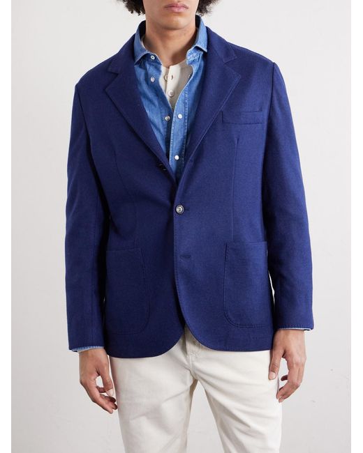 Brunello Cucinelli Blue Cashmere Blazer for men