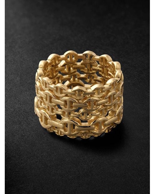 Hoorsenbuhs Black Damash 18-karat Gold Ring for men