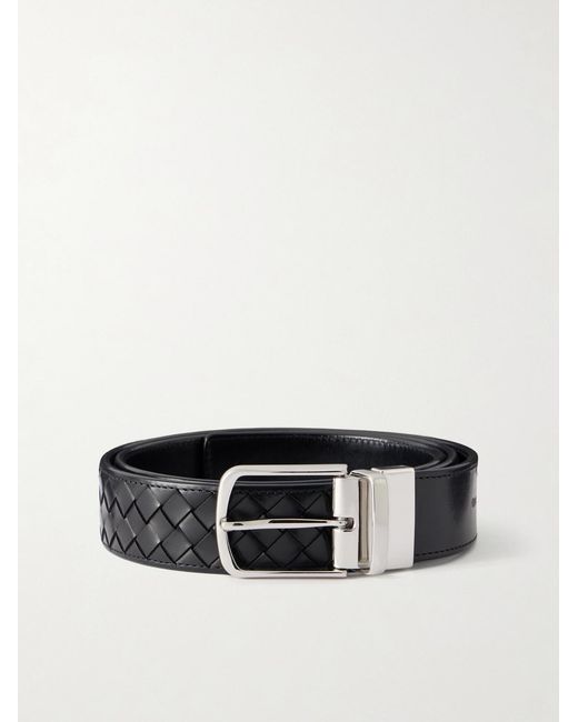 Officine Creative White 4Cm Woven Leather Belt for men
