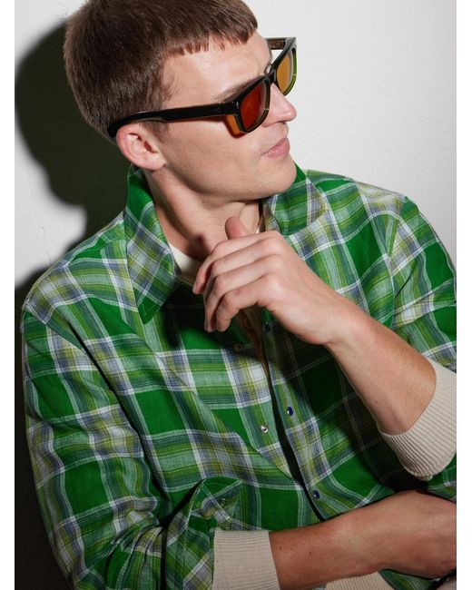Jacques Marie Mage Green Molino 55 Rectangular-Frame Acetate Sunglasses for men