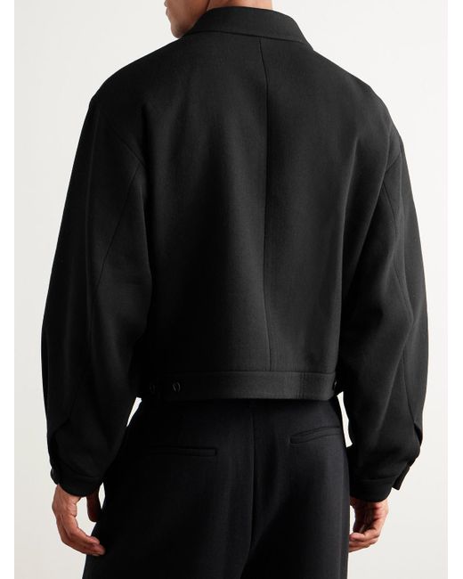 Amomento Black Cropped Wool-blend Jacket for men