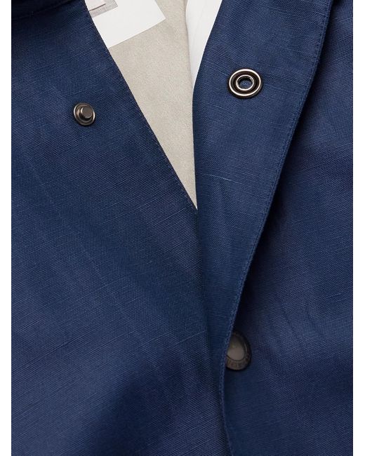 Brunello Cucinelli Jacke aus einer Leinen-Seidenmischung in Blue für Herren