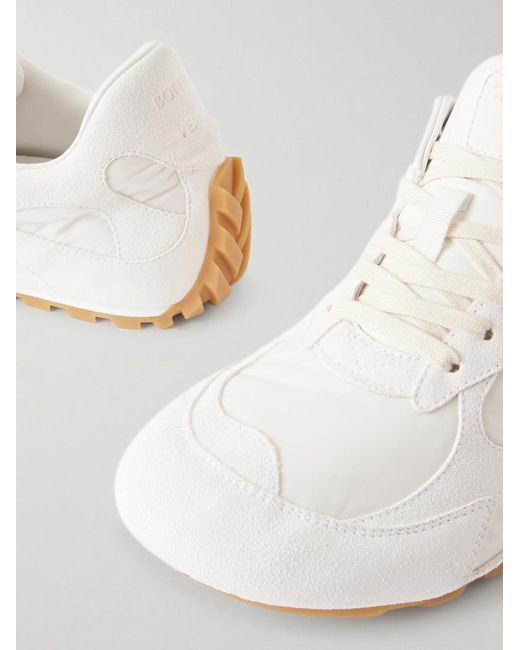 Bottega Veneta White Orbit Flash Suede And Leather-trimmed Shell Sneakers for men