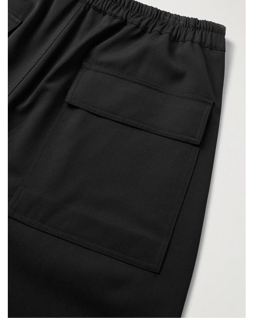Pantaloni cropped a gamba affusolata in lana vergine con coulisse Walker di Nili Lotan in Black da Uomo