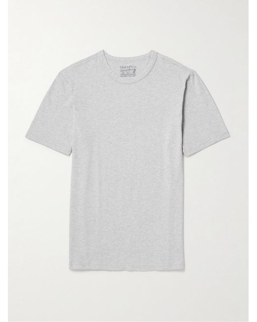 Faherty Brand White Sunwashed Organic Cotton-jersey T-shirt for men