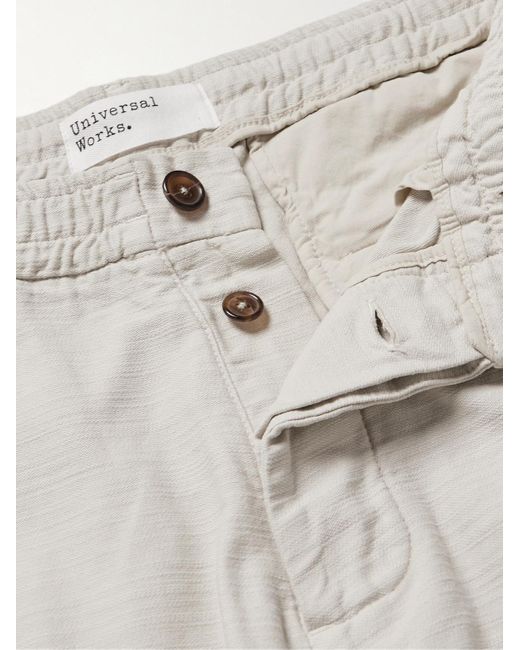 Universal Works Gerade geschnittene Hose aus Flammgarn-Satin aus Baumwolle mit Falten in White für Herren