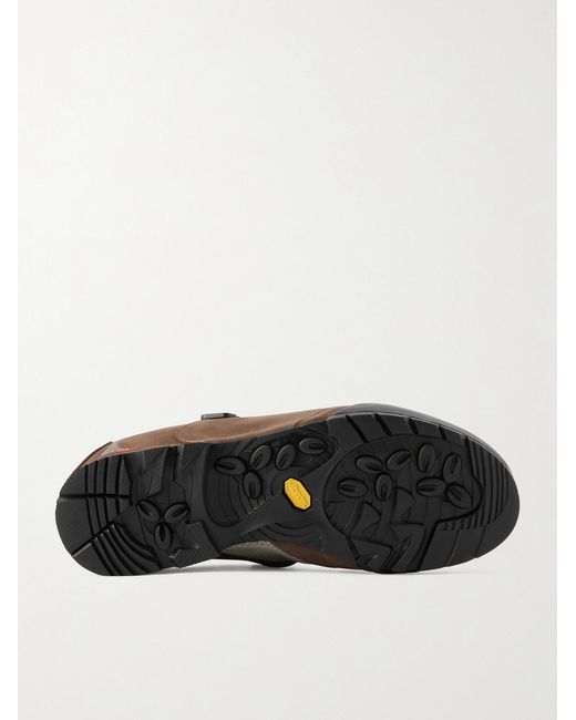 Roa Brown Loie Mesh-Trimmed Nubuck Sneakers for men