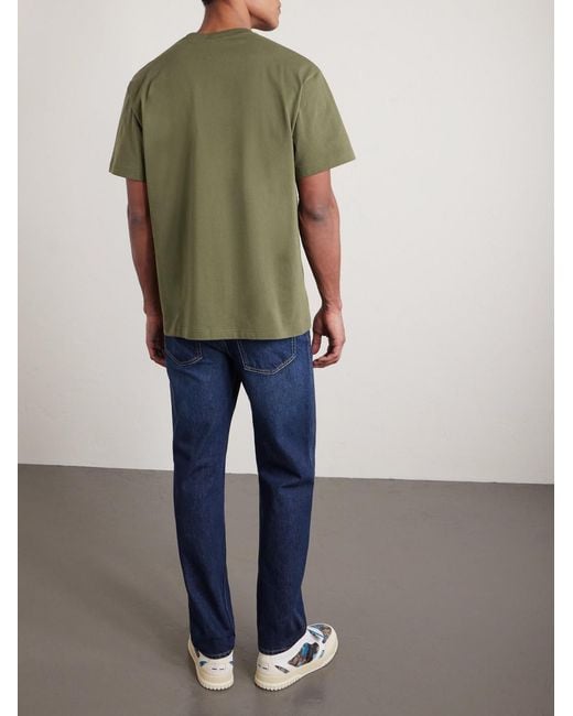 Gucci Green Logo-Print Cotton T-Shirt for men