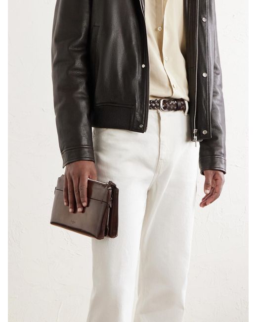 Berluti Brown Tersio Gaspard Leather Pouche for men