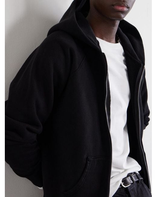 Les Tien Blue Heavyweight Structured-Fleec Cotton-Jersey Raglan Zip-Up Hoodie for men