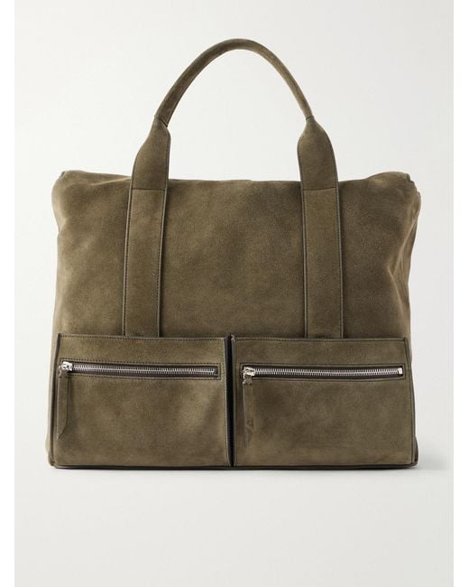 Metier Green Racer Suede Tote Bag for men
