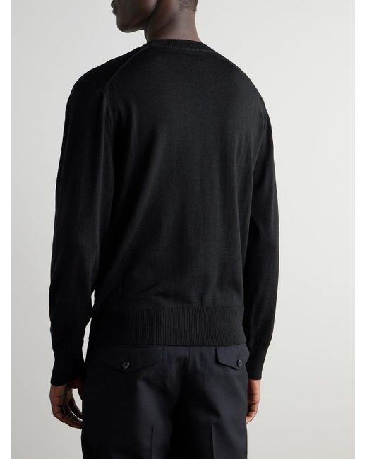 Adc Logo-Embroidered Merino Wool Sweater di AMI in Black da Uomo