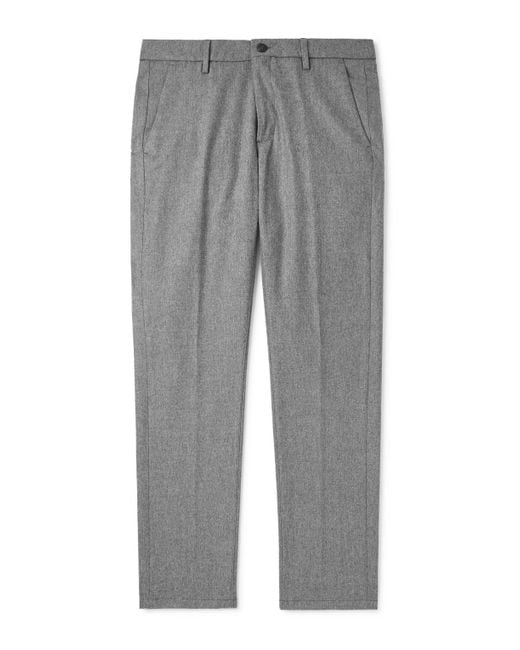 Eleventy Gray Straight-Leg Stretch Wool And Cashmere-Blend Trousers for men