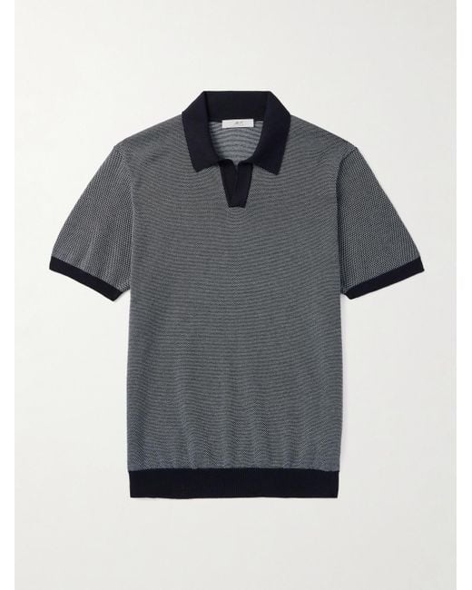 Mr P. Gray Honeycomb-knit Organic Cotton Polo Shirt for men