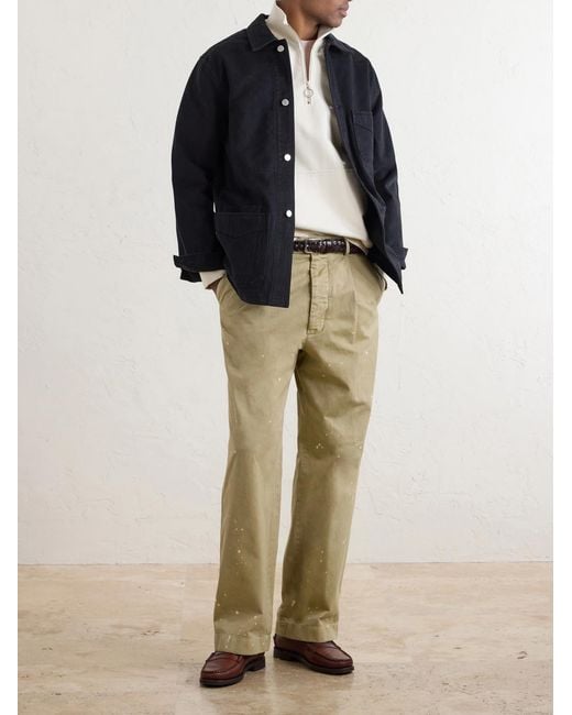 Drake's Blue Denim Chore Jacket for men