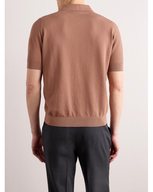 Thom Sweeney Orange Slim-fit Cotton-piqué Polo Shirt for men