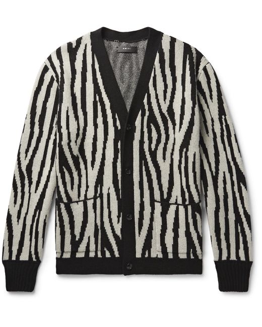 Amiri Zebra-jacquard Cashmere And Wool 