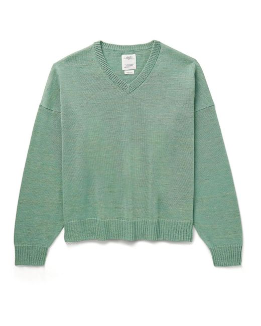 Visvim Green Selmer Wool And Linen-blend Sweater for men