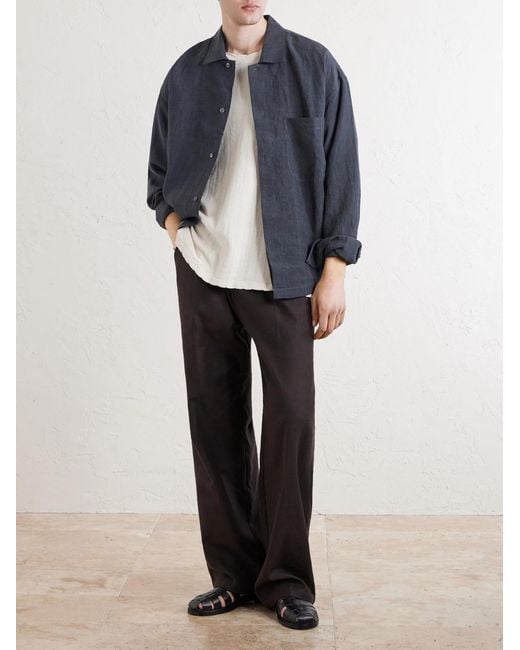 A Kind Of Guise Natural Thuy Pointelle-knit Cotton And Linen-blend T-shirt for men