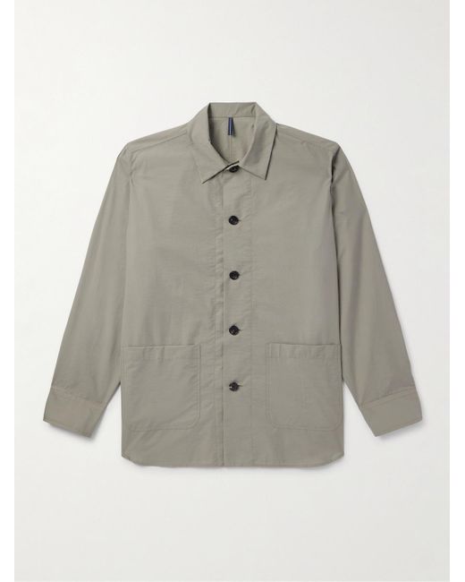 Incotex Teknosartorial Hemdjacke aus vorgewaschener Popeline aus einer Baumwollmischung in Gray für Herren