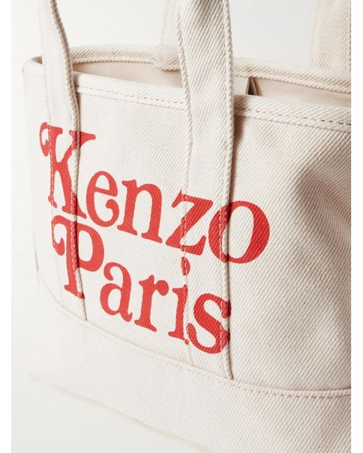 KENZO Gray Logo-print Canvas Tote for men