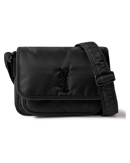 Saint Laurent Black Niki Small Leather-trimmed Shell Messenger Bag for men